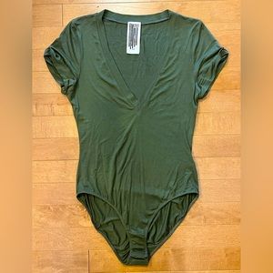 Free People Me Oh My Bodysuit Women’s Size Small Color Olive Style# OB517823